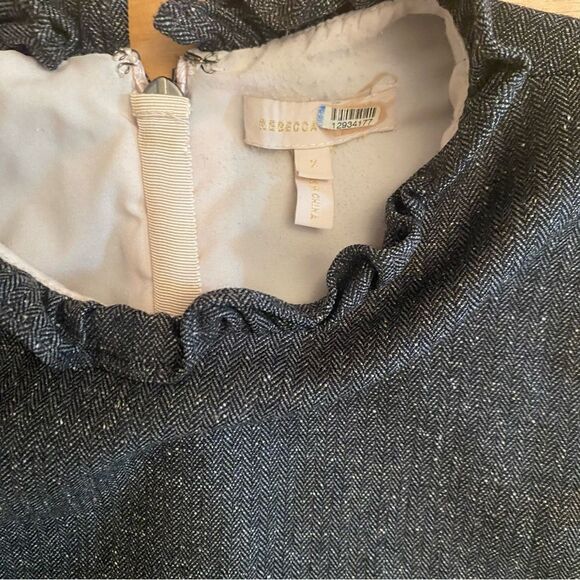 Rebecca Taylor Grey Ruffle Wool Silk Dress Size 2 - Picture 5 of 5